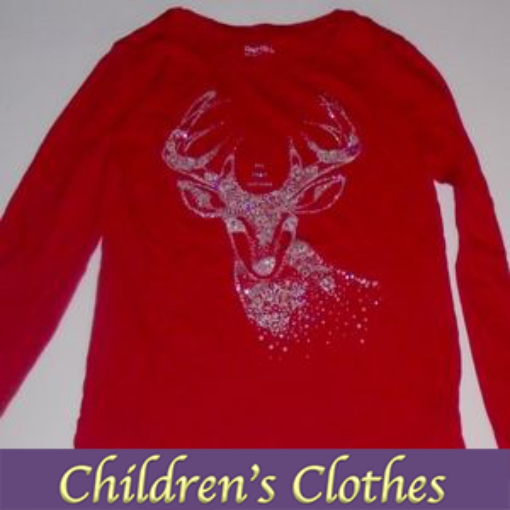 Gap Kids "All that Glitters" Long Sleeved Reindeer T Shirt